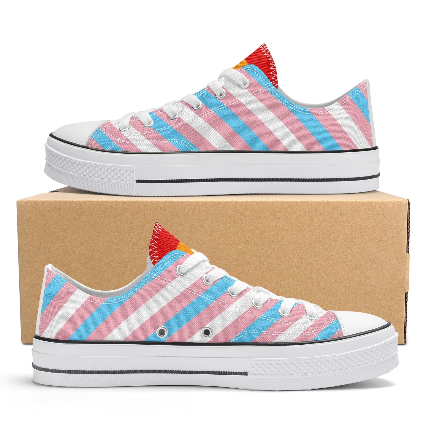 Transgender Pride Collection - Mens Classic Low Top Canvas Shoes for the LGBTQIA+ community