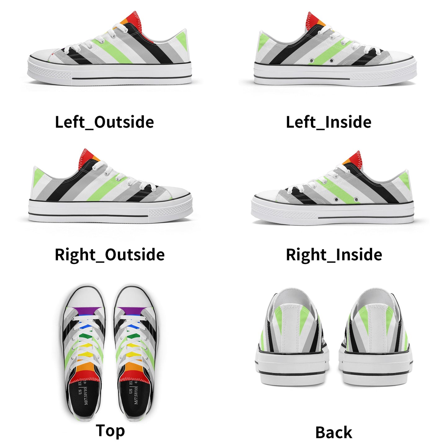 Agender Pride Collection - Womens Classic Low Top Canvas Shoes for the LGBTQIA+ community