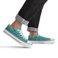 Teal Abstract Design Pattern - Mens Classic Low Top Canvas Shoes for Footwear Lovers