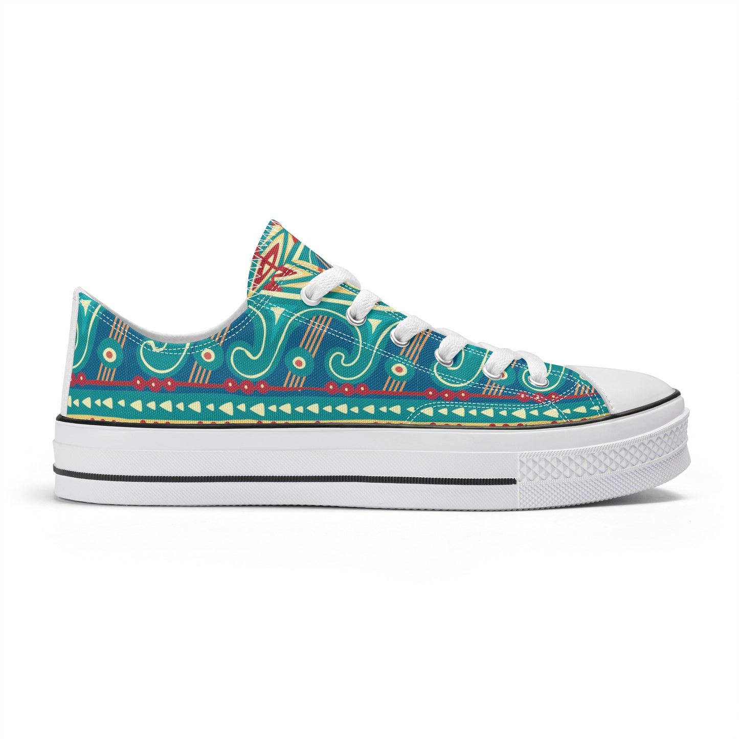Abstract Design Pattern - Womens Classic Low Top Canvas Shoes for Footwear Lovers