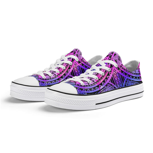 Colorful Purple Abstract Design Pattern - Mens Classic Low Top Canvas Shoes for Footwear Lovers