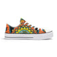 Orange, Yellow and Blue Mandala Pattern - Womens Classic Low Top Canvas Shoes for Footwear Lovers