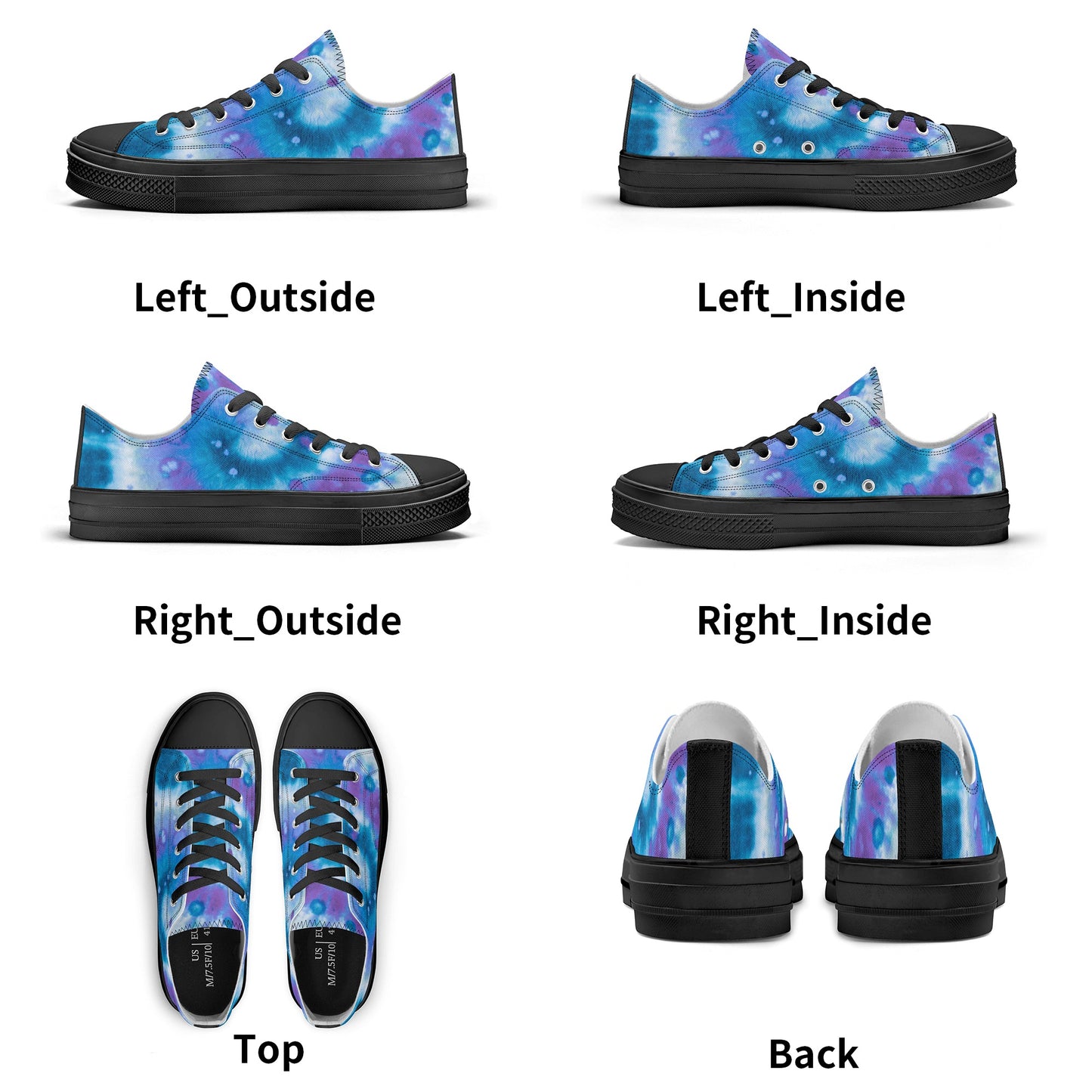 Blue Tie Dye Pattern - Womens Classic Low Top Canvas Shoes for Footwear Lovers