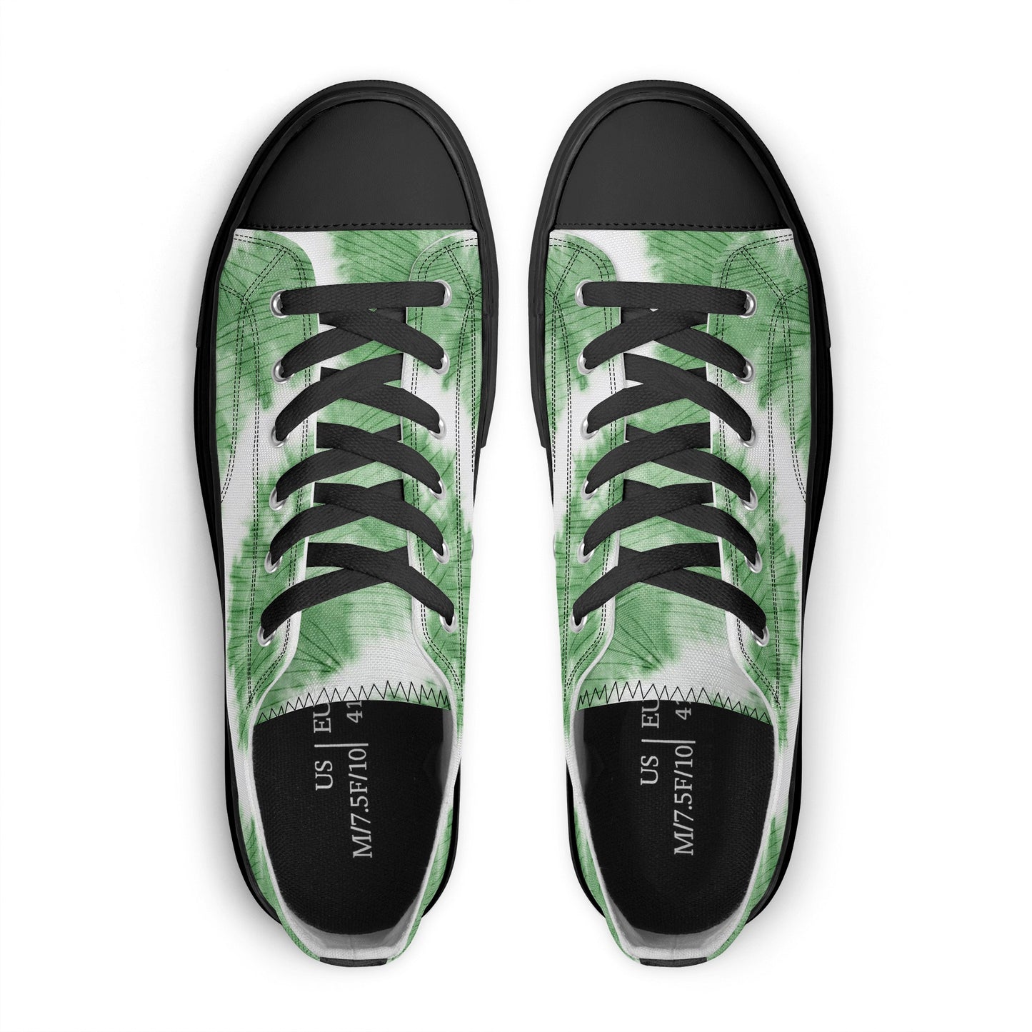 Green Tie Dye Pattern - Womens Classic Low Top Canvas Shoes for Footwear Lovers