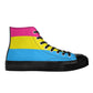 Pansexual Pride Collection - Womens Classic Black High Top Canvas Shoes for the LGBTQIA+ community