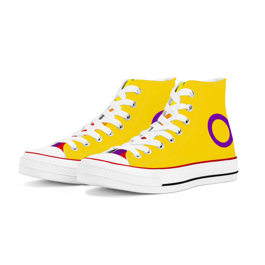 Intersex Pride Collection - Womens Classic High Top Canvas Shoes for the LGBTQIA+ community