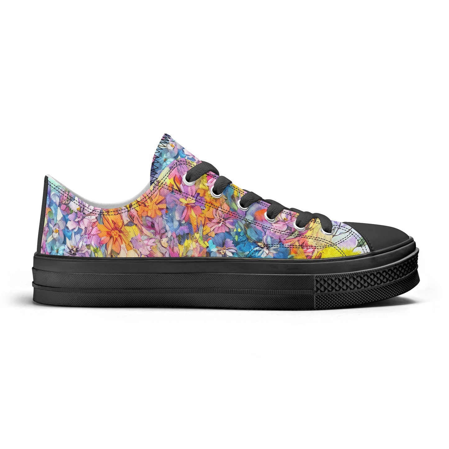 Flowers Womens Low Top Shoes, Garden Classic Canvas Converse Sneakers