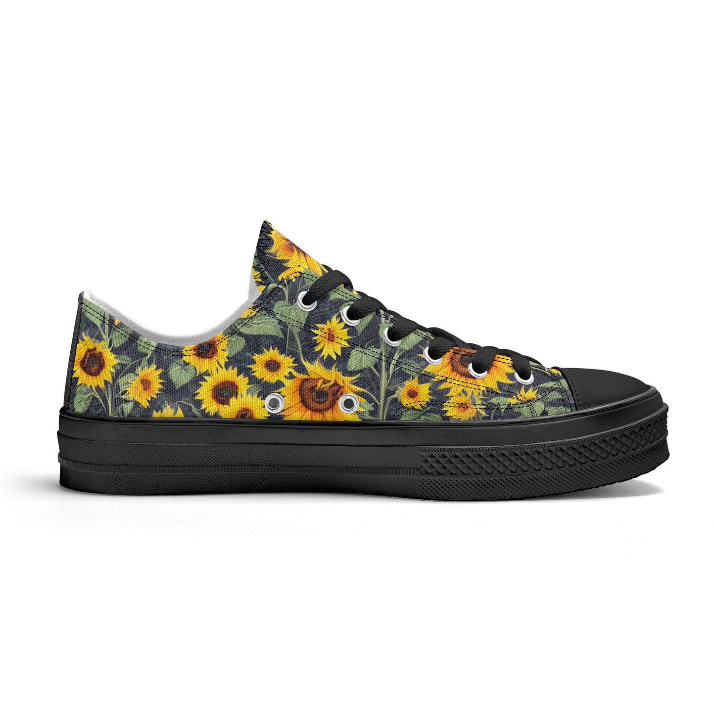 Sunflowers Womens Low Top Shoes, Garden Classic Canvas Converse Sneakers.