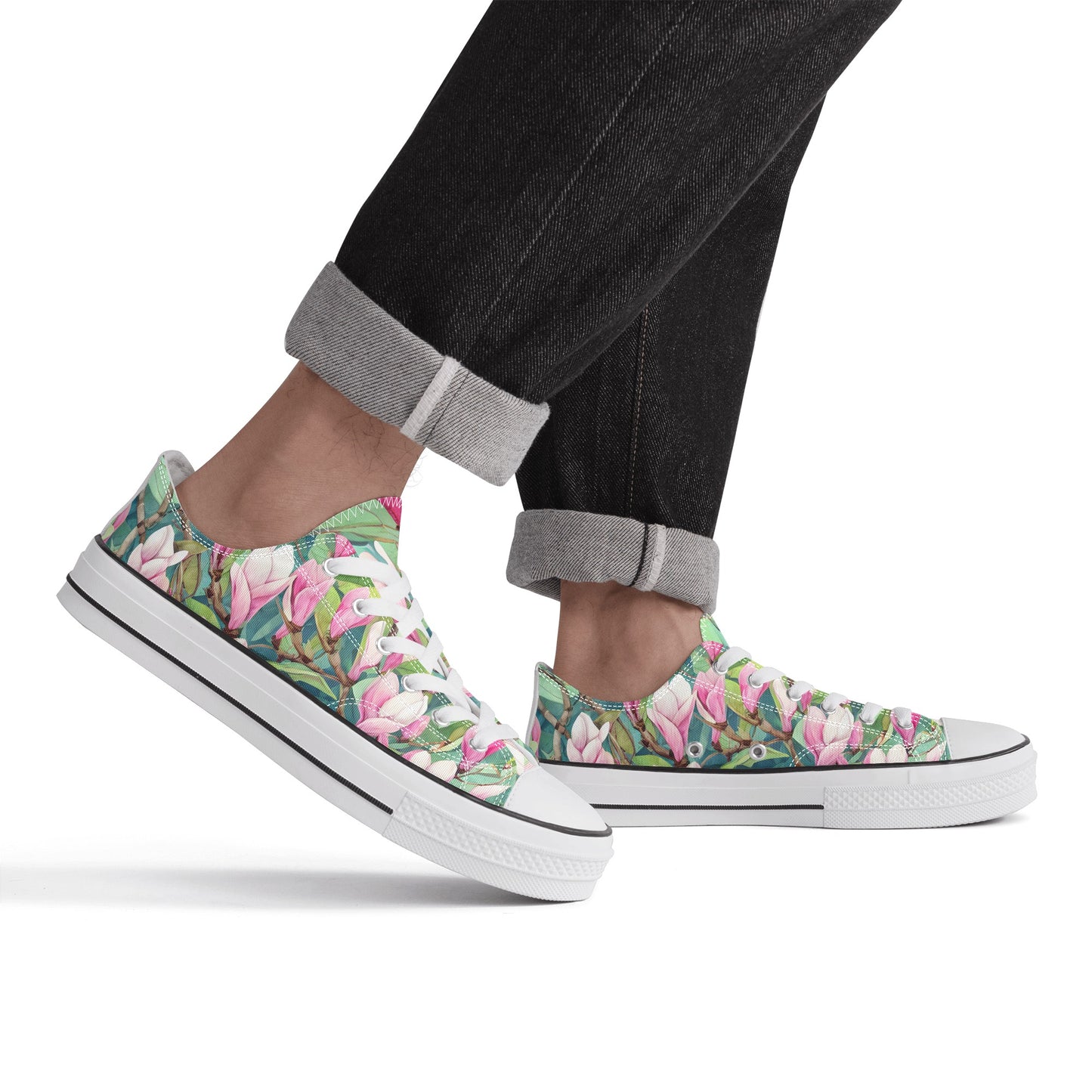 Magnolia Mens Low Top Shoes, Garden Classic Canvas Converse Sneakers.