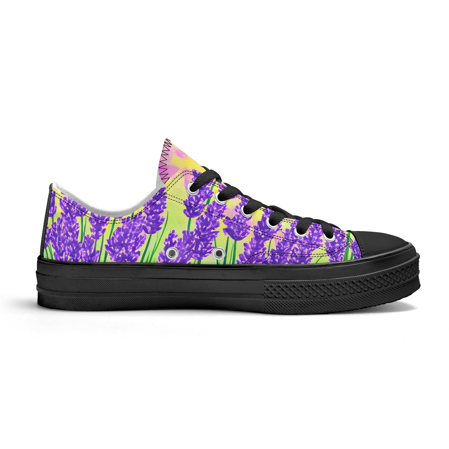 Lavender Womens Low Top Shoes, Garden Classic Canvas Converse Sneakers.