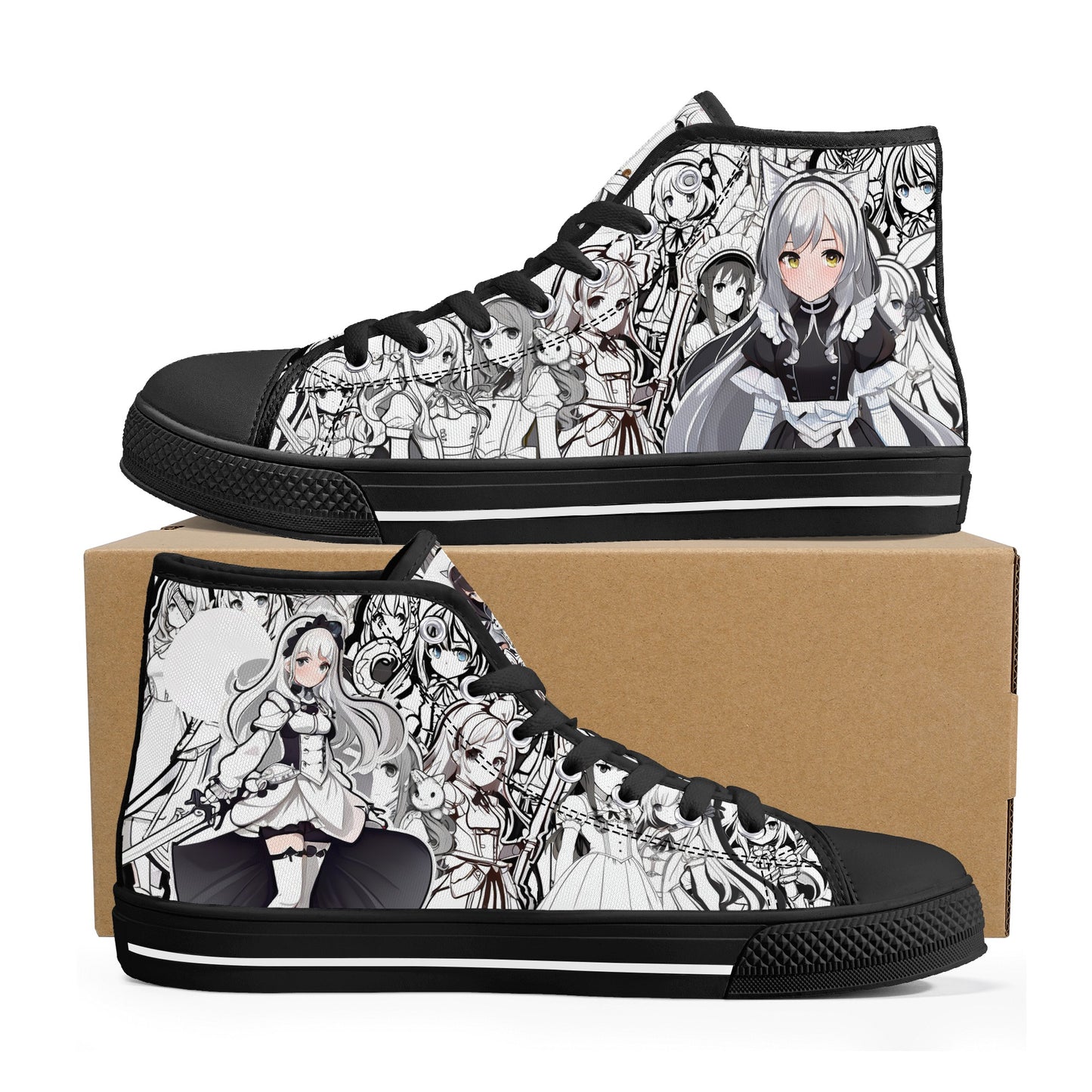 Anime Pattern Collection - Womens Classic High Top Canvas Shoes