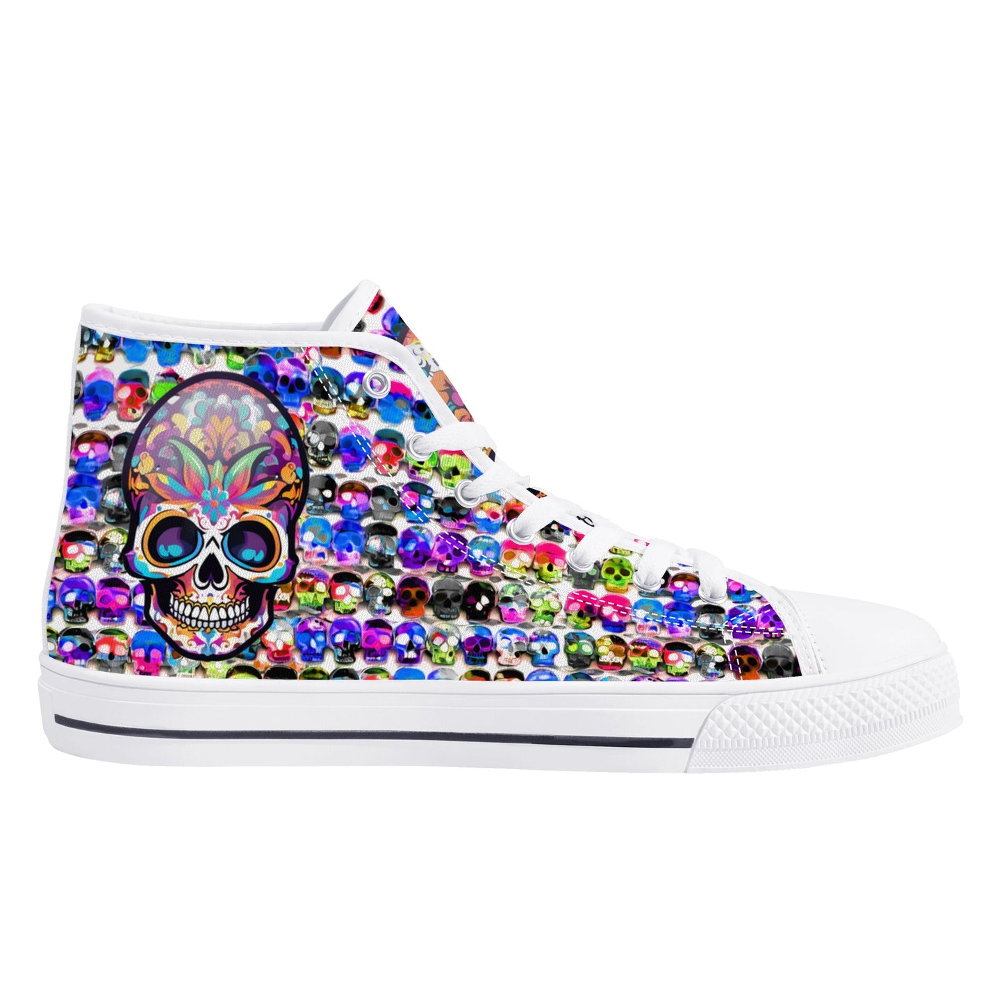 Skull Pattern Collection - Womens Classic High Top Canvas Shoes