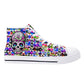 Skull Pattern Collection - Womens Classic High Top Canvas Shoes
