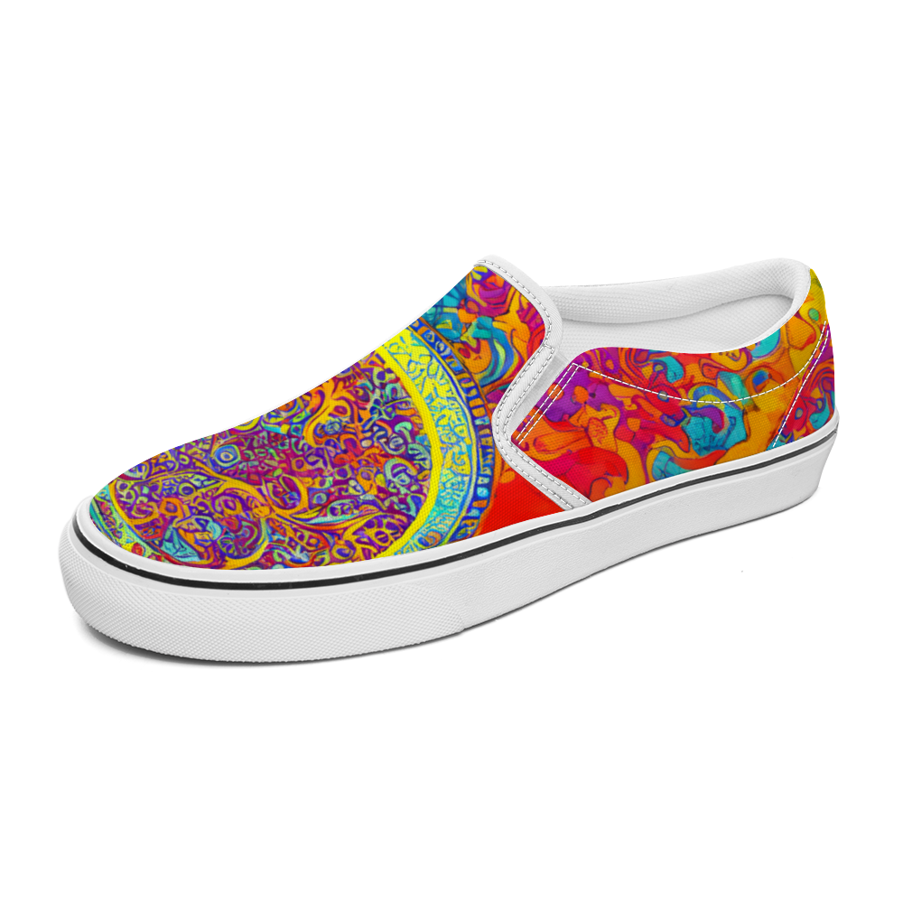 Mandala Pattern Collection - Unisex Slip-On Canvas Sneakers