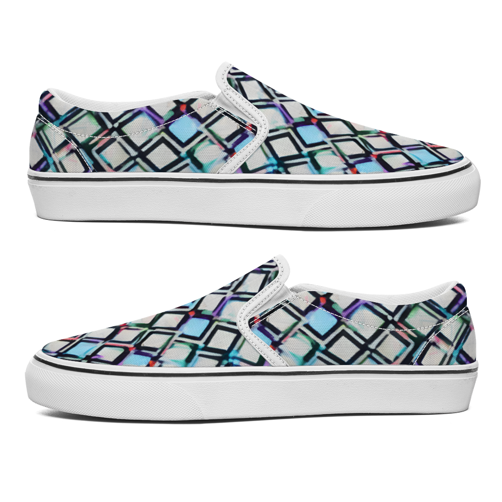 Hex Pattern Collection - Unisex Slip-On Canvas Sneakers