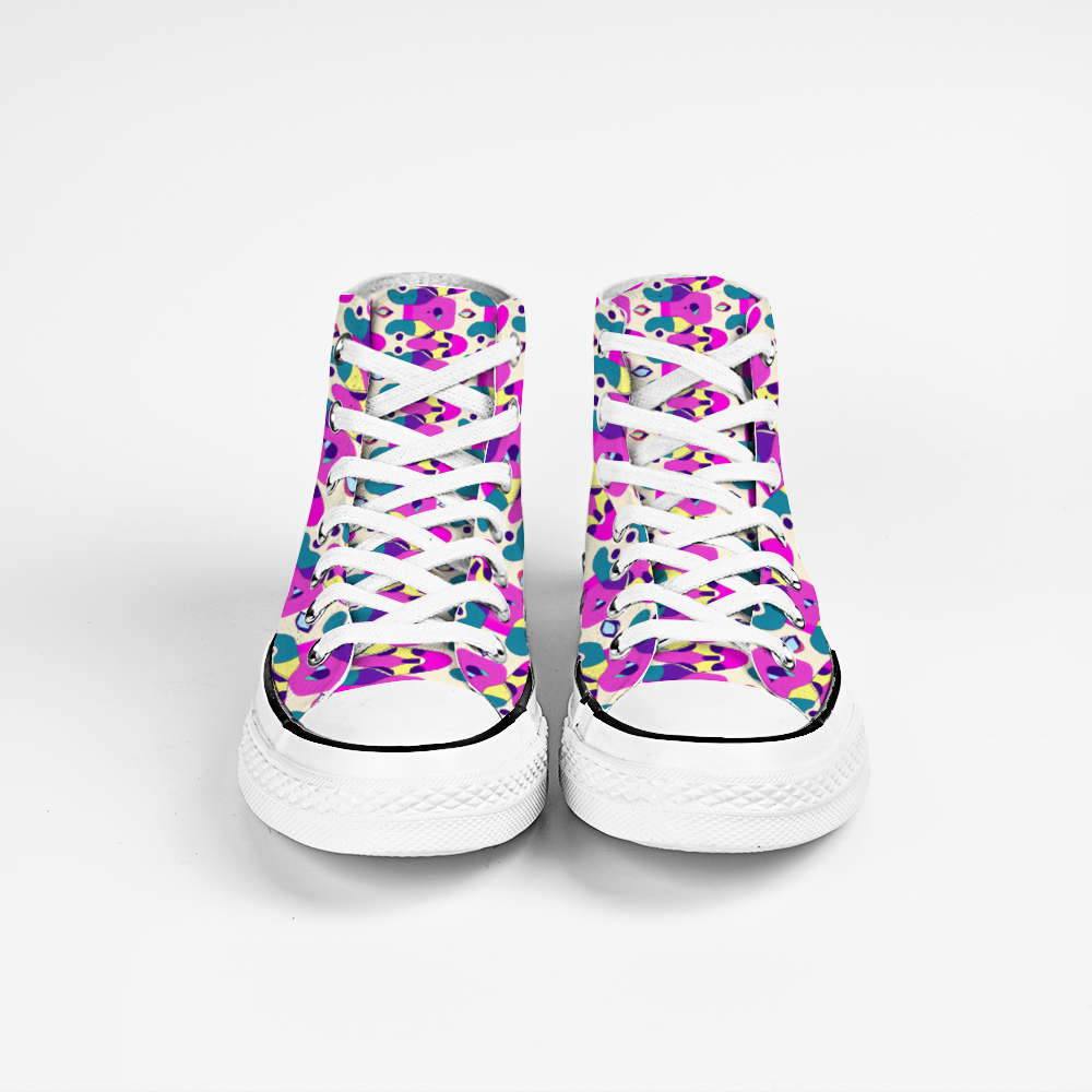 Colorful Pattern Collection - Classic Unisex High Top Canvas Sneakers