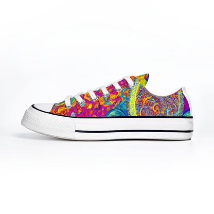 Mandala Pattern Collection - Classic Unisex Low Top Canvas Sneakers