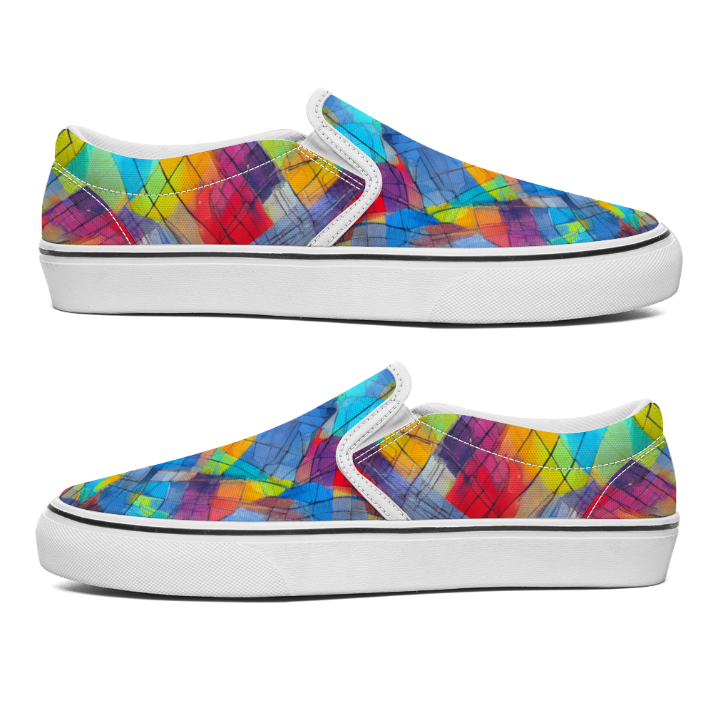 Plaid Pattern Collection - Unisex Slip-On Canvas Sneakers