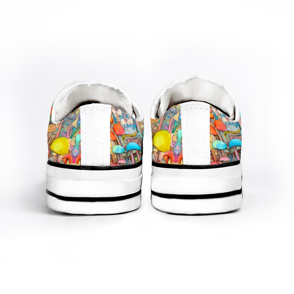 Mushroom Love Collection - Classic Unisex Low Top Canvas Sneakers