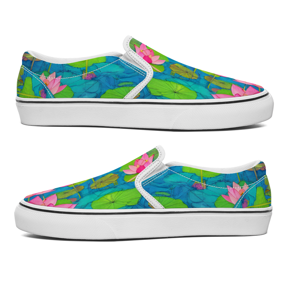 Lotus Flowers Collection - Unisex Slip-On Canvas Sneakers