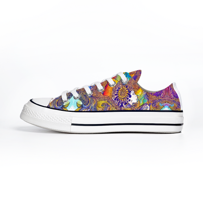 Henna Tattoo Pattern Collection - Classic Unisex Low Top Canvas Sneakers