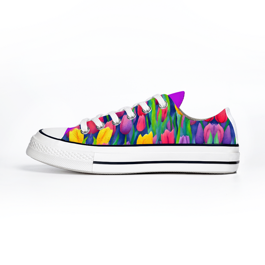 Tulip Flowers Collection - Classic Unisex Low Top Canvas Sneakers