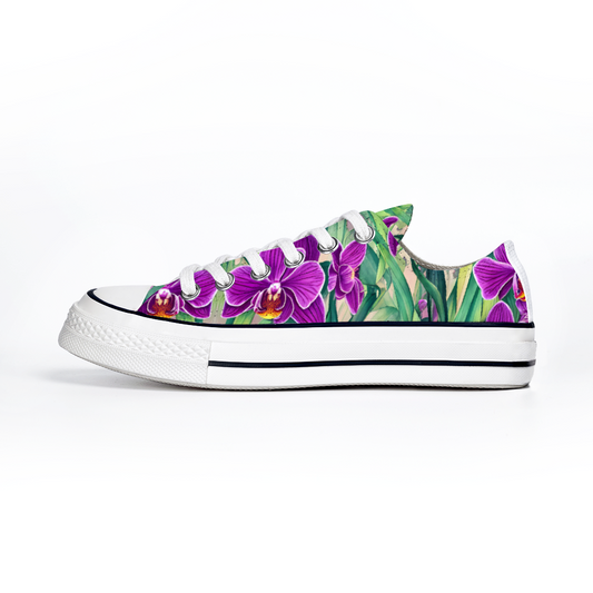 Orchids Flowers Collection - Classic Unisex Low Top Canvas Sneakers