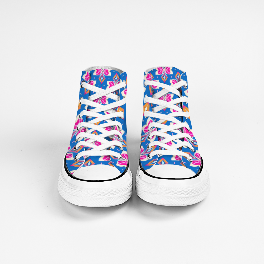 Colorful Pattern Collection - Classic Unisex High Top Canvas Sneakers